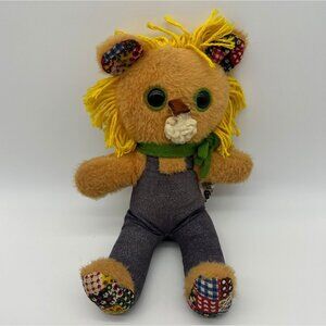 Vintage Danny Denim Gund Lion Stuffed Animal Plush Patchwork 1976 Overalls